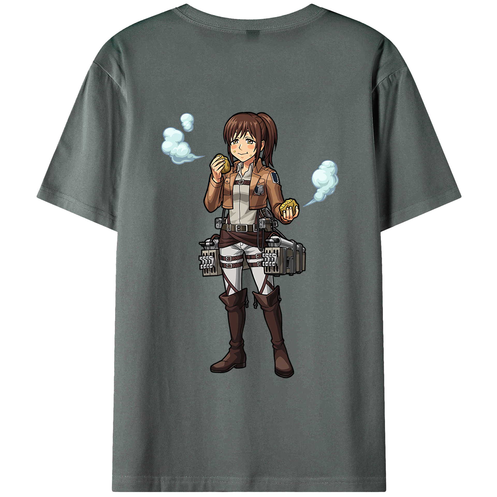 （画像用） 進撃の巨人 サシャ·ブラウス Attack on Titan Sasha Blaus 綿100％ メンズ半袖Tシャツ（バックプリント） 通気性